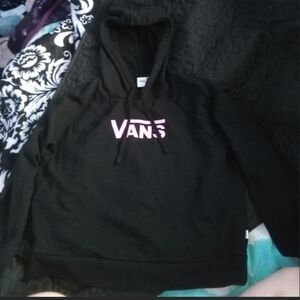 Vans Black Hoodie with Pink Graphic